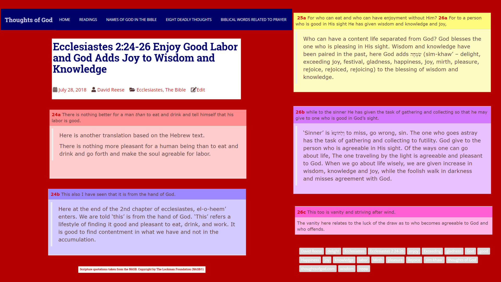 Ecclesiastes 2 24-26 Enjoy Good Labor and God Adds Joy to Wisdom and ...