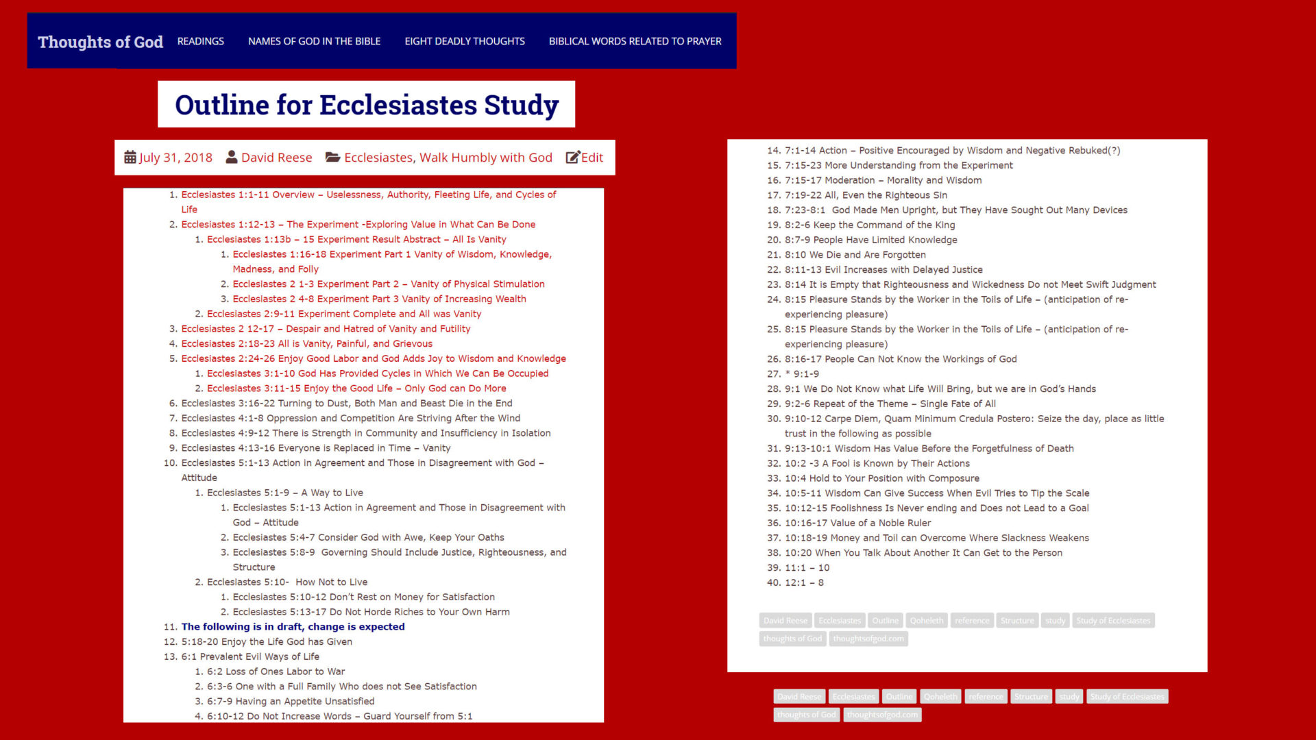 ecclesiastes 9 11 sermon outline
